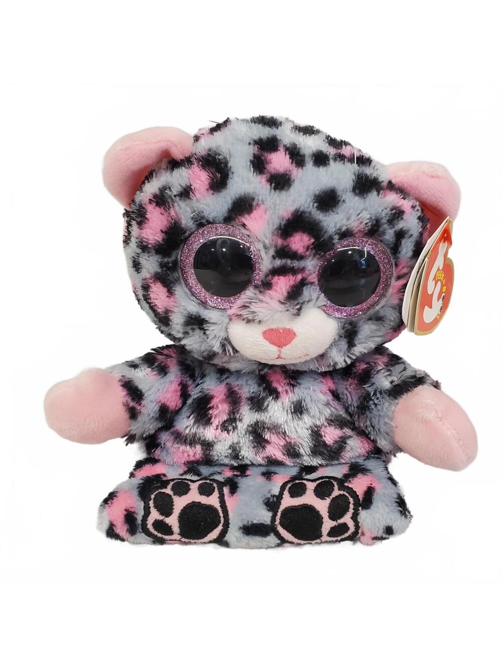 Ty Trixie pink gray leopard plush phone holder tablet holder NEW